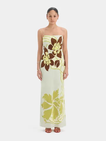 Damen Elegant Blumenmuster Spaghetti-Träger Schlankmachendes Bodycon Maxi Kleid Sexy Sommer Strand Party Top And Bottom