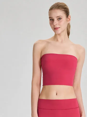 Γυναικείο Στράπλες Αντιολισθητικό Yoga Tube Top Αντικραδασμικό Γρήγορο Στέγνωμα Αθλητικό Γιλέκο Fitness Gym Νάιλον Σπάντεξ Top