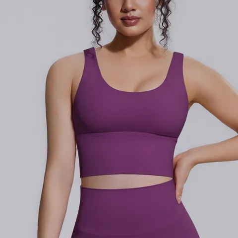 Women's High Impact Sports Bra Padded Yoga Vest Wireless Running Fitness Top Breathable Seamless Athletic Top