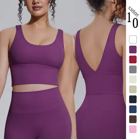 Women's High Impact Sports Bra Padded Yoga Vest Wireless Running Fitness Top Breathable Seamless Athletic Top