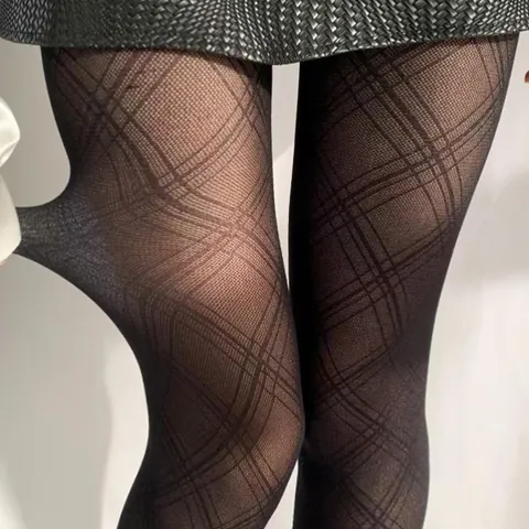 Plus Size Argyle Pattern Tights For Women Sexy JK Style High Elasticity Nylon Spandex Breathable Pantyhose Everyday Wear Fashion Hosiery