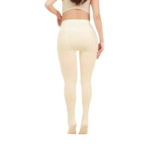 Collants Femme Sexy Doublés Polaire Aspect Translucide Taille Haute Double Couche Leggings Chauds pour Hiver