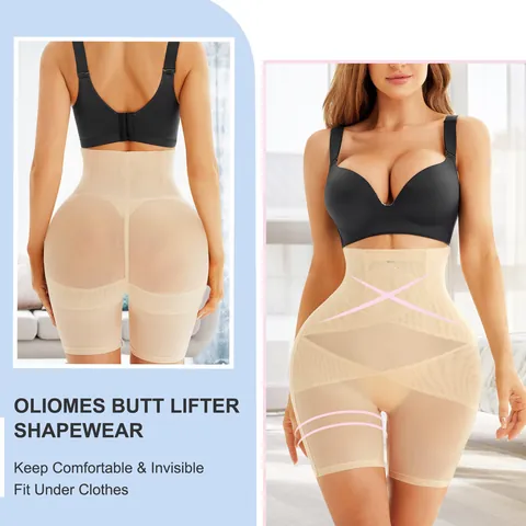 Women High Waist Tummy Control Shapewear Butt Lifter Panties Mesh Breathable Body Shaper Slimming Underwear Postpartum Recovery Bottom