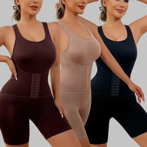 Women's Seamless Shapewear Bodysuit Wide Straps Plus Size Tummy Control Hook Closure Butt Lifting Body Shaper