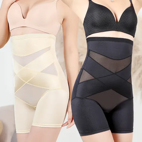 Women High Waist Tummy Control Shaper Pants Body Shaping Underwear Butt Lift Seamless Breathable Mesh Postpartum Shapewear Bottom