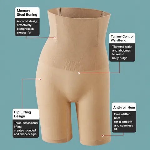 Women High Waist Tummy Control Shapewear Panties Seamless Butt Lift Body Shaper Boyshorts Postpartum Slimming Underwear Bottom