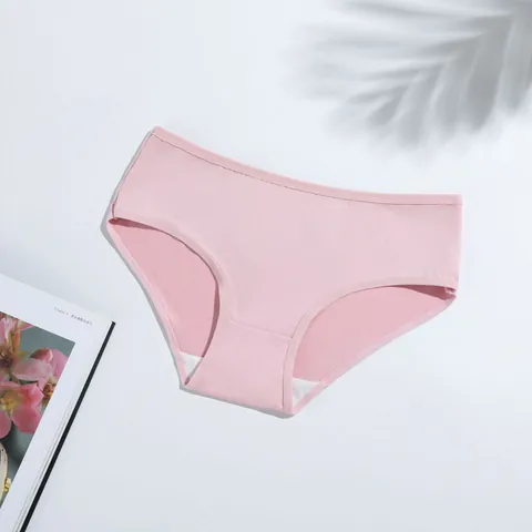 Braguitas de Seda de Leche para Mujer Color Sólido Cintura Media-Baja Transpirable Entrepierna de Doble Capa Ropa Interior Suave
