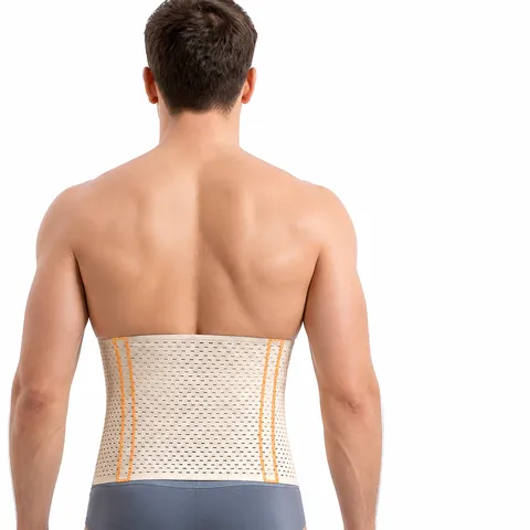 Heren Polyester Legering Buikband Tailleband Ademend Mesh Shapewear Met Haakjes Body Shaper Voor Fitness Ondersteuning