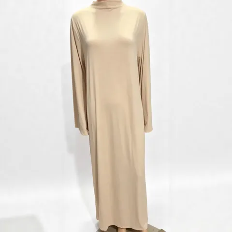 Robe Maxi à Manches Longues Grande Taille pour Femmes Longueur Sol Couleur Unie Coupe Ample Décontractée Automne Tricotée