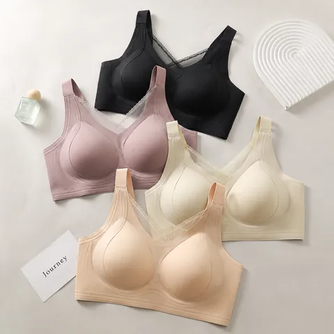 Women Plus Size Seamless Lifting Bra Wireless Gathering Anti-sagging Lingerie Breathable Side Smoothing Comfort Bralette