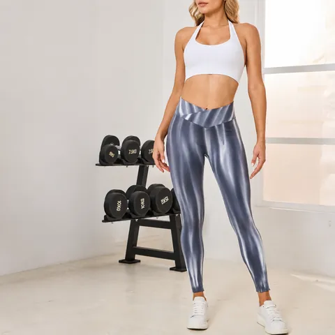 Damen Nahtlose Aurora-Verlauf Yogahose Hohe Taille Booty Lift Atmungsaktive Leggings Für Fitnessstudio Sport Tight Bottom