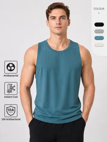 Men's Modal Cotton Blend Sport Tank Top Cooling Breathable Loose Sleeveless Shirt Racerback Running Fitness Training Vest