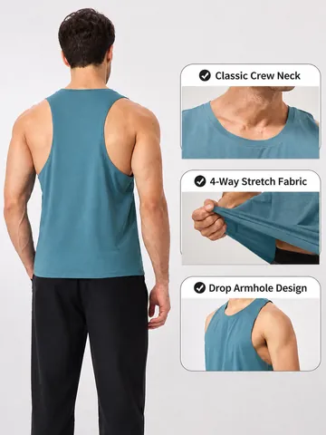 Men's Modal Cotton Blend Sport Tank Top Cooling Breathable Loose Sleeveless Shirt Racerback Running Fitness Training Vest