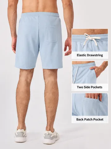Pantalones Cortos Deportivos Casuales para Hombre Transpirables para Correr Fitness Gimnasio con Cordón Mezcla de Algodón Verano Sueltos