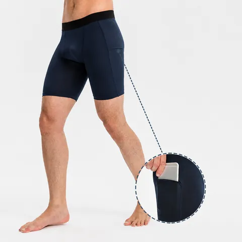 Heren Compressie Short Fitness Met Telefoonzak Hoge Elasticiteit Vochtafvoerend Sporttraining Strakke Sportbroek