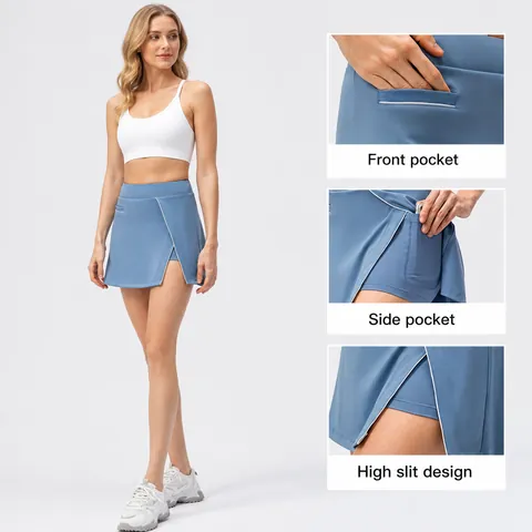 Women Active Sports Skort With Inner Pocket Quick Dry Breathable Skirt For Yoga Running Tennis Bottoms
