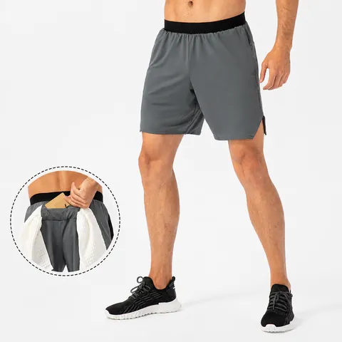 Pantalones Cortos Deportivos para Hombre Secado Rápido Alta Elasticidad Running Entrenamiento Gimnasio Con Bucle Toalla