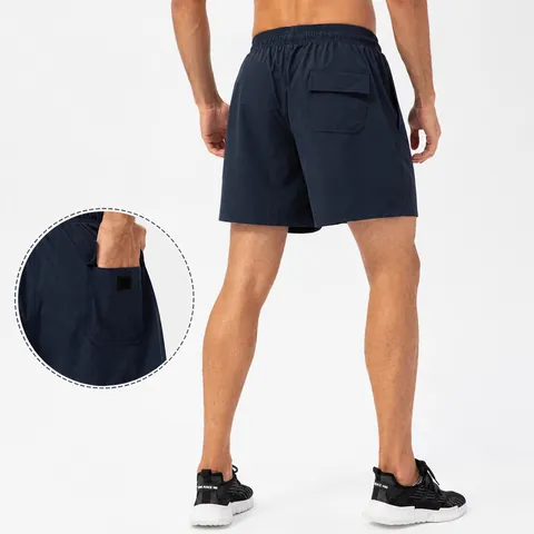 Men's Quick Dry Sports Shorts Loose Fit Breathable Mesh Lining Running Fitness Training Bottom With Drawstring Pockets