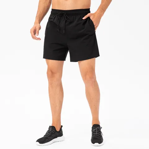 Men's Quick Dry Sports Shorts Loose Fit Breathable Mesh Lining Running Fitness Training Bottom With Drawstring Pockets