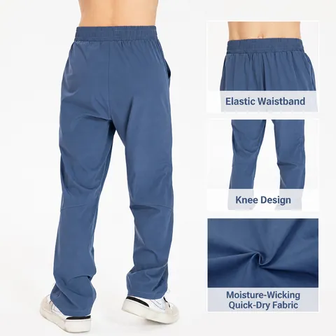 Boys Quick Dry Sports Pants Loose Fit Nylon Jogging Trousers Kids Casual Fitness Running Bottom Activewear
