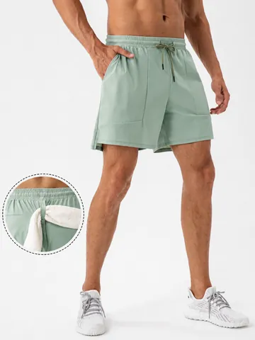 Men's Athletic Shorts Loose Quick Dry Breathable Cool Training Shorts With Towel Loop Drawstring Waist Fitness Running Bottom 31421