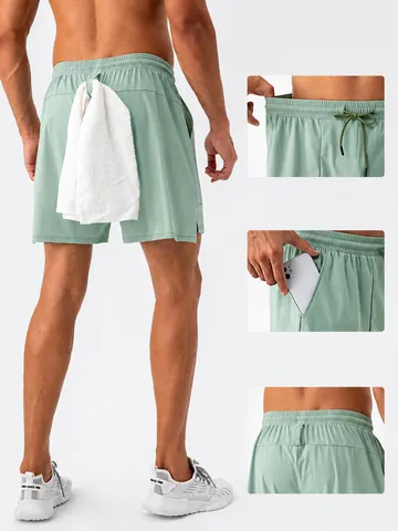 Men's Athletic Shorts Loose Quick Dry Breathable Cool Training Shorts With Towel Loop Drawstring Waist Fitness Running Bottom 31421