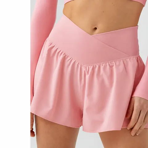 Women's Cross High Waist Yoga Skirt With Pockets Quick Dry Breathable Running Tennis Skort Workout Fitness Pleated Mini Skirt