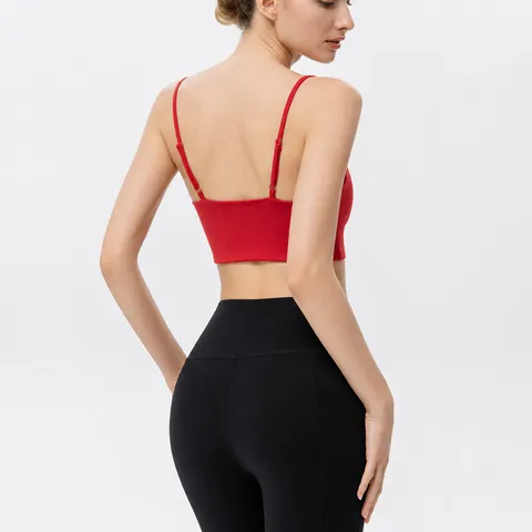 Women's Quick-Drying Yoga Vest Hollow Out Slim Fit Sport Tank Top Adjustable Thin Straps Workout Fitness Crop Top