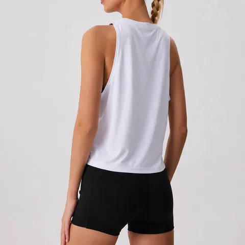Dames Losse Mouwloze Yoga Sport Vest Sneldrogend UPF 50 Zonbescherming Manhattan Letter Print Workout Gym Top