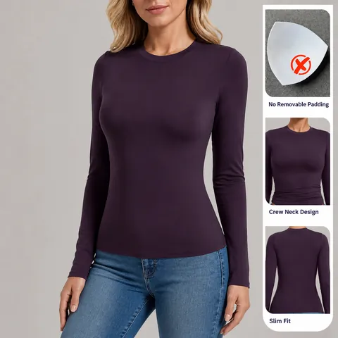 Women's Slim Fit Long Sleeve Yoga Top High Elasticity High Strength Fitness Belly Control Pilates Running Sport Compression Shirt