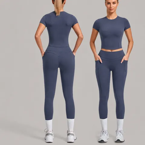 Ensemble de Yoga Femme Haute Élasticité Séchage Rapide Haut Et Bas Galbant Gym Fitness Extérieur Vêtements de Sport Workout