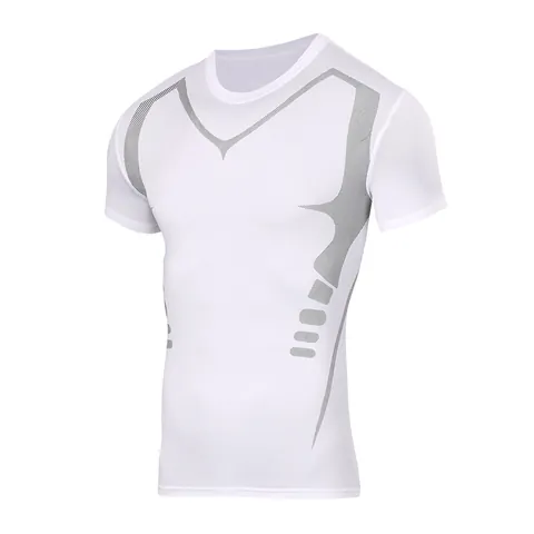 Men Sport Compression T-Shirt High Elastic Quick Dry Fitness Gym Top Short Sleeve Breathable Base Layer Running Training Wear