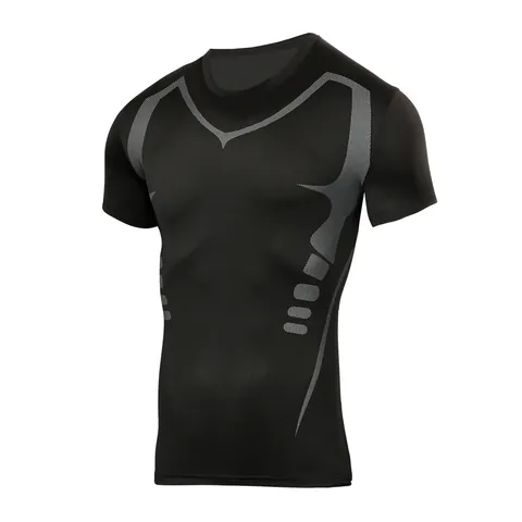 Men Sport Compression T-Shirt High Elastic Quick Dry Fitness Gym Top Short Sleeve Breathable Base Layer Running Training Wear