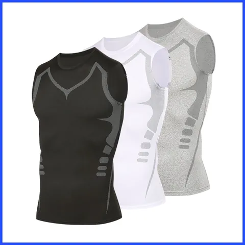 Men Compression Sport Vest Tight Quick Dry Breathable Top For Gym Fitness Running Outdoor Athletic Printed Training Tank Top