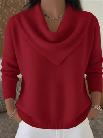 Maglietta da Uomo a Maniche Lunghe con Scollo a V Tessuto a Nido d'Ape Tinta Unita Foderata in Pile Top Casual Smart Pullover