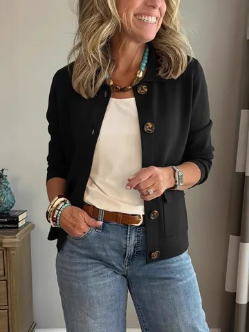 Veste Courte en De-Velours pour Femmes Revers Simple Boutonnage Cardigan Manteau Avec Poches Décontracté Imprimé Léopard