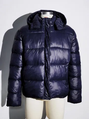 Women's Winter Padded Jacket Glossy Hooded Puffer Coat Warm Quilted Parka Outerwear Casual Solid Color Zipper Closure Top