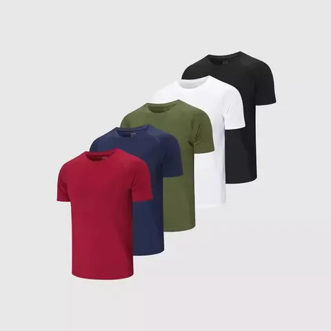Men Casual Polyester Short Sleeve T-Shirt Summer Breathable Raglan Sleeve Loose Sporty Top Basic Daily Tee