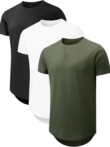 Men's Athletic Short Sleeve T-Shirt Polyester Curved Hem Round Neck Running Gym Workout Top For Men Casual Sporty Tee