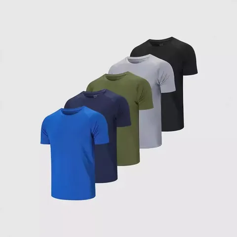 Men Casual Polyester Short Sleeve T-Shirt Summer Breathable Raglan Sleeve Loose Sporty Top Basic Daily Tee