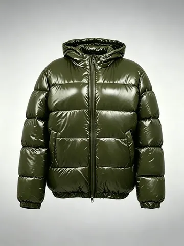 Damen Winter Glänzendes Lack wattierte Jacke Dick Warm Mit Kapuze Puffer Mantel Casual Sport Einfarbig Top Oberbekleidung Mit Reißverschlusstaschen