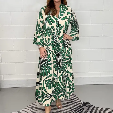 Elegant Women's V-Neck Tiered Maxi Dress Floral Print Flare Sleeve Bohemian Casual Long Skirt for Summer Vacation