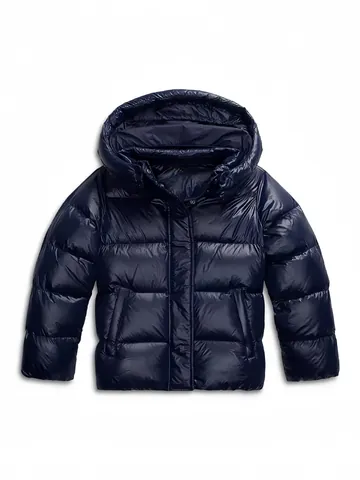 Women Shiny Hooded Padded Jacket Winter Loose Quilted Padded Outerwear Windproof Warm Polyester Top For Daily Outdoor Wear