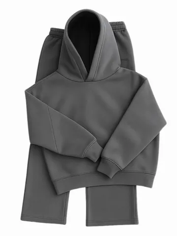 Ανδρικό Oversized Casual Αθλητικό Σετ Φούτερ Με Κουκούλα Και Παντελόνι Πολυεστέρα Φόρμα Δύο Τεμαχίων Για Φθινόπωρο Χειμώνα