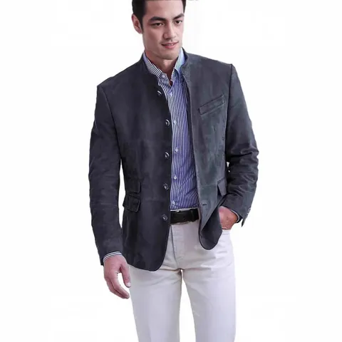 Heren Vintage Corduroy Casual Blazer Jas Opstaande Kraag Single Breasted Multi-pocket Blazer Voor Herfst Winter