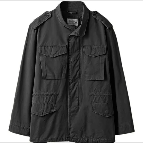 Men's Heavy Retro Workwear Jacket Military Style Multi-Pocket Loose Windbreaker Long Sleeve Top Outerwear For Spring Autumn