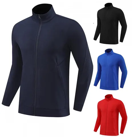 Men Sports Jacket Stand Collar Full Zip Quick Dry Running Fitness Jacket Cotton Blend Polyester Outdoor Casual Sporty Top
