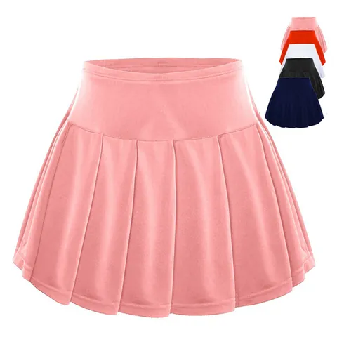 Girls Kids Pleated Tennis Skirt With Built-in Shorts Anti-Exposure Sports Skort For Badminton Running Summer Activewear