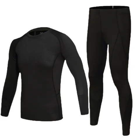 Professional Quick Dry Compression Sports Top And Bottom For Kids Adults Breathable Polyester Thermal Fleece Lined Training Suit For Basketball Football Gym