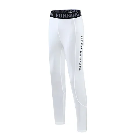 Men Kids Sports Compression Leggings High Waist Quick Dry Fitness Pants Basketball Training Athletic Base Layer Bottoms